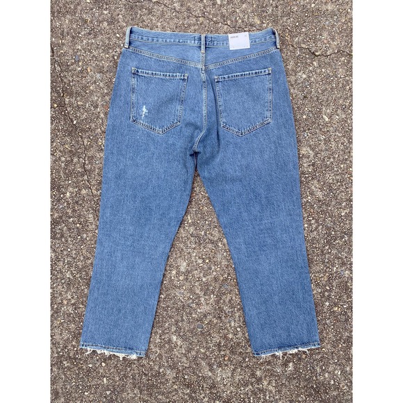 AGOLDE RILEY HIGH RISE STRAIGHT CROP JEAN IN FREQUENCY - Picture 9 of 10
